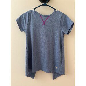 Crewcuts Athleisure Short Sleeve Blue Open Back Tie Tshirt Girls 14